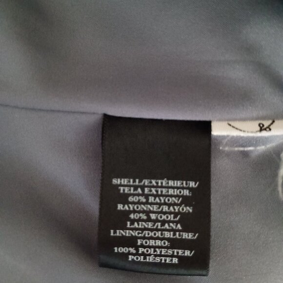 Ann Taylor Wool Blend Gray Textured Cropped Asymmetrical Jacket Women’s Size M - Picture 7 of 15